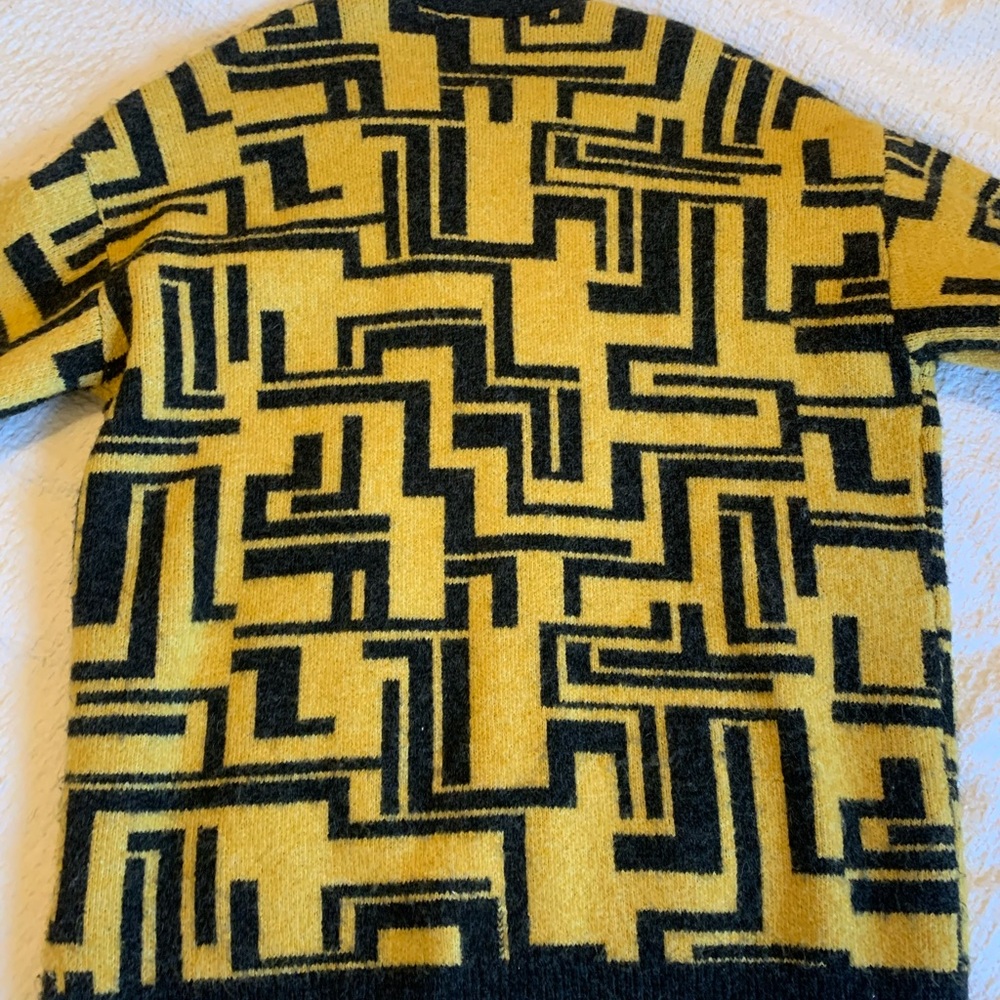 Zara Yellow and Black Geometric Cardigan - Picture 4 of 6